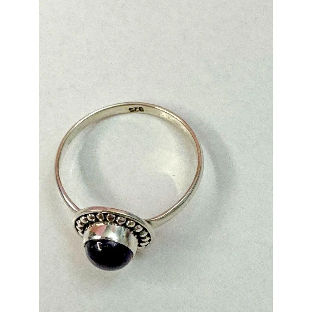 New 925 Amethyst Ring Size 8.5 – Purple Cabochon Halo